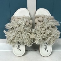 Free People Mars at Night slides size 37 women’s sandals size 7 shag Pom... - $70.29