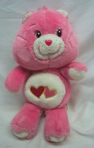 Play Along 2002 Care Bears Pink LOVE-A-LOT Bear 10&quot; Plush Stuffed Animal Toy - £15.82 GBP
