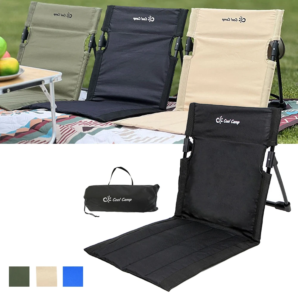 Folding Camping Chair Outdoor Backchair Portable Lazy Chair Backrest Cushion - £19.22 GBP+