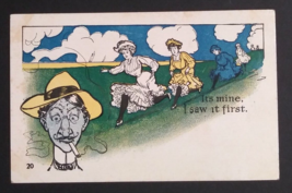 It&#39;s Mine, I Saw It First Cigarette Humor Funny Comic Postcard 1905 - £6.27 GBP