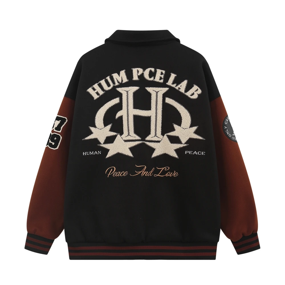 Men&#39;s Jacket Hip Hop Jackets Men Letters Embroidery Baseball Streetwear High Str - £316.19 GBP