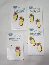  La Mode Buttons Multi Color 3D Flip Flop Sandals Hand Painted - $10.99