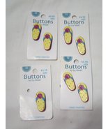  La Mode Buttons Multi Color 3D Flip Flop Sandals Hand Painted - £8.59 GBP