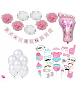 Baby shower decorating kit girl birth announcement gift balloons hospita... - £10.95 GBP
