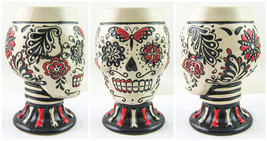 Day of the Dead 2561 Sugar Skull 3D Shaped Wine Goblet Cup Vase 22 oz  R... - $35.64