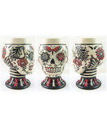 Day of the Dead 2561 Sugar Skull 3D Shaped Wine Goblet Cup Vase 22 oz  R... - £28.48 GBP