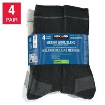 Kirkland Signature Men's Merino Wool Blend Sock, 4-pair Made in USA - $21.49 Kirkland Signature Men's Merino Wool Blend Sock, 4-pair Made in USA - $21.49