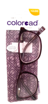 Color Ad by Foster Grant Women&#39;s Reading Glasses 2.0 NIP PURPLE - $12.11