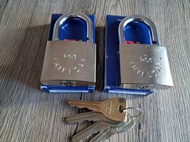 2 X RIELDA Keyed Alike Padlocks Re-programable High Security/W Key Set 3+1 - $194.03