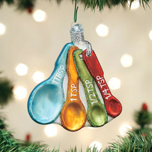 Old World Christmas Measuring Spoons Glass Christmas Ornament 32346 - £15.13 GBP