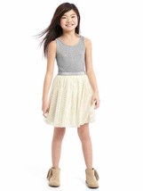 New Gap Kids Girl Tulle Skirt Ribbed Tank Striped Shimmer Gray Ivory Dre... - $26.99