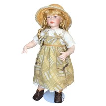 Kingstate Porcelain Doll Straw Hat Braids Blonde Brown Eyes 0012/3500 Co... - £141.40 GBP