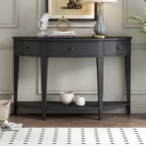 U-Style Modern Curved Console Sofa Table, 3 Drawers, Shelf, Entryway - $297.99