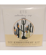 Embroidery And Sage Cactus Bloom DIY Embroidery Kit Desert Southwest - £18.37 GBP