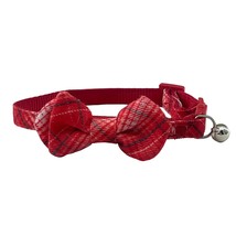 Fashion Bow Tie Collar Small Dog or Cat Red Plaid with Bell Puppy Small ... - $208.11 MXN