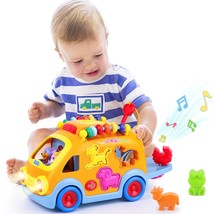 Toddler Music Bus Toys, Baby Musical Busy Learning Toy W/ Animal Matching, Gear, - £46.20 GBP