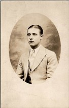 RPPC Young Man Slicked Back Hair Attractive Portrait Altoona PA Postcard V2 - $14.95