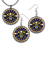 Denver Nuggets Earrings and necklace set great gift silver color set - £7.08 GBP