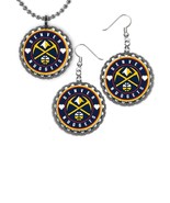 Denver Nuggets Earrings and necklace set great gift silver color set - $12.15 CAD