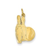 14K Yellow Gold Bowling Pins Charm - €198,20 EUR