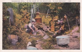 Moonshine Still Heart of the Mountains In Old Kentucky Linen Postcard Unposted - £7.77 GBP