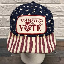 Vintage 1996 Teamsters  VOTE Hat American flag SnapBack union made in US... - £51.53 GBP