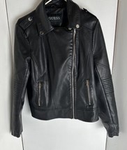 Jacket Womens Faux Leather Guess Brand Size Large  Decorative Long Sleeve - £32.97 GBP