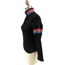 VTG 60s 70s Demetre Ski Sweater Pure Wool Mens M Stripes Collar Arm bands - $111.38