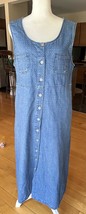 Vintage Denim Maxi Dress with Pockets Blue J. sz L - $15.84