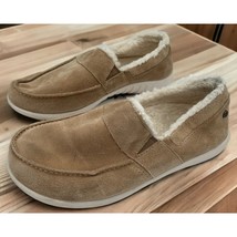 spenco fiesta cozy orthotic mens 8B suede tan soft blended wool lined sl... - $14.75