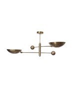 2 Light Pendant Mid Century Modern Raw Brass Sputnik chandelier light Fi... - £234.80 GBP