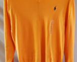 NWT Polo Ralph Lauren Hot Coral Orange Pima cotton Thin Knit Sweater Men... - $44.54