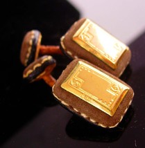 Victorian Engravable Cufflinks - 18kt gold - rare unusual set - gold blanks - Fi - £219.02 GBP
