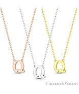 Initial Letter &quot;Q&quot; 14k Rose White Yellow Gold Alphabet Pendant &amp; Chain N... - $5,361.35 MXN