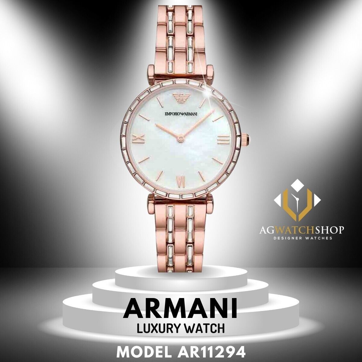 Emporio Armani Gianni T-Bar Quartz Ladies Stainless Steel Watch AR11294 - £105.32 GBP