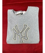 Majestic Homebase Collection VTG Gray NY New York 2XL Sweatshirt Zip 104... - £46.89 GBP