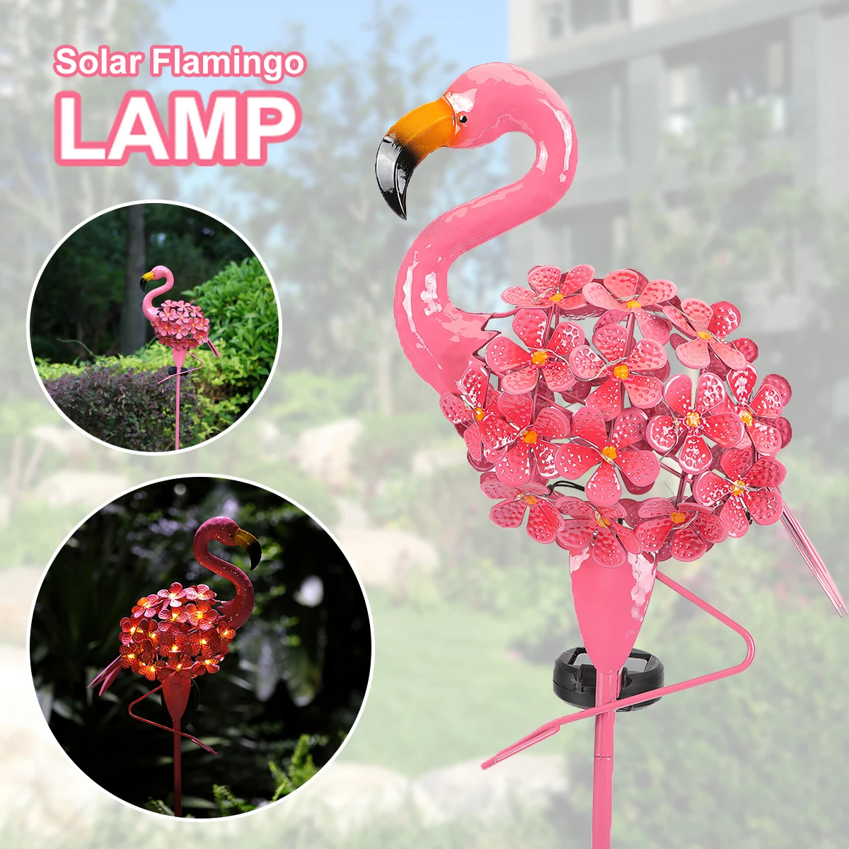 Flamingo Solar Lights Outdoor Garden Solar Lights  Solar Pathway Flamingo Stake  - £164.46 GBP