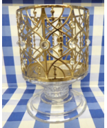 Bath &amp; Body Works Candle Holder Sleeve 3 Wick Gold Jewels Glass Pedestal... - $465.72 MXN