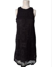 Francescas Miami Crotchet Lace Overlay Dress Size S Black Sleeveless Boho  - $18.04
