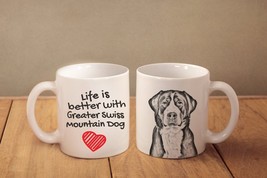 Greater Swiss Mountain Dog  - mug with a dog - heart shape . &quot;Life is be... - £11.79 GBP