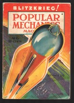 Popular Mechanics 8/1943-Sci-fi Rocket cover art-Midget auto racing-Pulp form... - £40.82 GBP