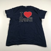 I Heart Hawaii T Shirt Mens Extra Large Navy Blue Crew Neck Travel Tourist - $9.49