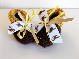 University Of Wyoming COWBOYS Handmade Baby Booties - £11.84 GBP