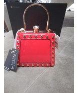 LA TERRE Red Patent Faux Leather Bag w/Detachable Crossbody Strap NWT - £31.47 GBP
