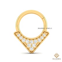 Mackenzie 14K Solid Gold Dainty Daith Piercing | Prong Set Nose Ring Cli... - $3,407.65 MXN