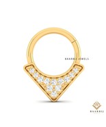 Mackenzie 14K Solid Gold Dainty Daith Piercing | Prong Set Nose Ring Cli... - $177.00