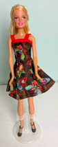 Mattel 1999 Barbie Blond Hair Blue Eyes Knees Bend 1998 Head Handmade Dress - $12.10