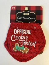 WOOF Holiday Pet Dog Bandana Official Cookie Tester Size Small / Medium-... - $5.89