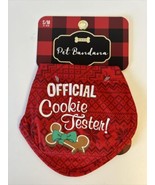 WOOF Holiday Pet Dog Bandana Official Cookie Tester Size Small / Medium-... - $5.89