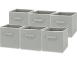 6 Pack - Simplehouseware Foldable Cube Storage Bin, Grey - $39.99